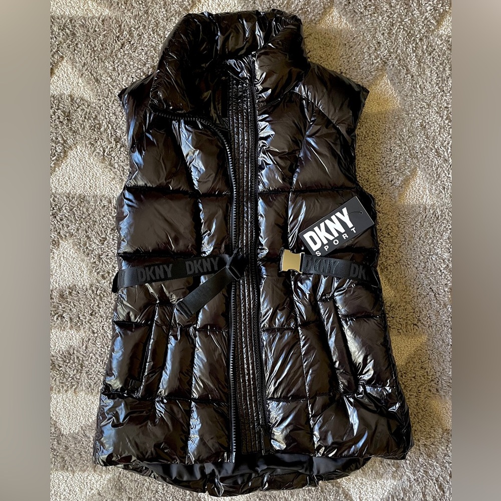DKNY Sport NWT Women's Black Puffer Vest Black XS
